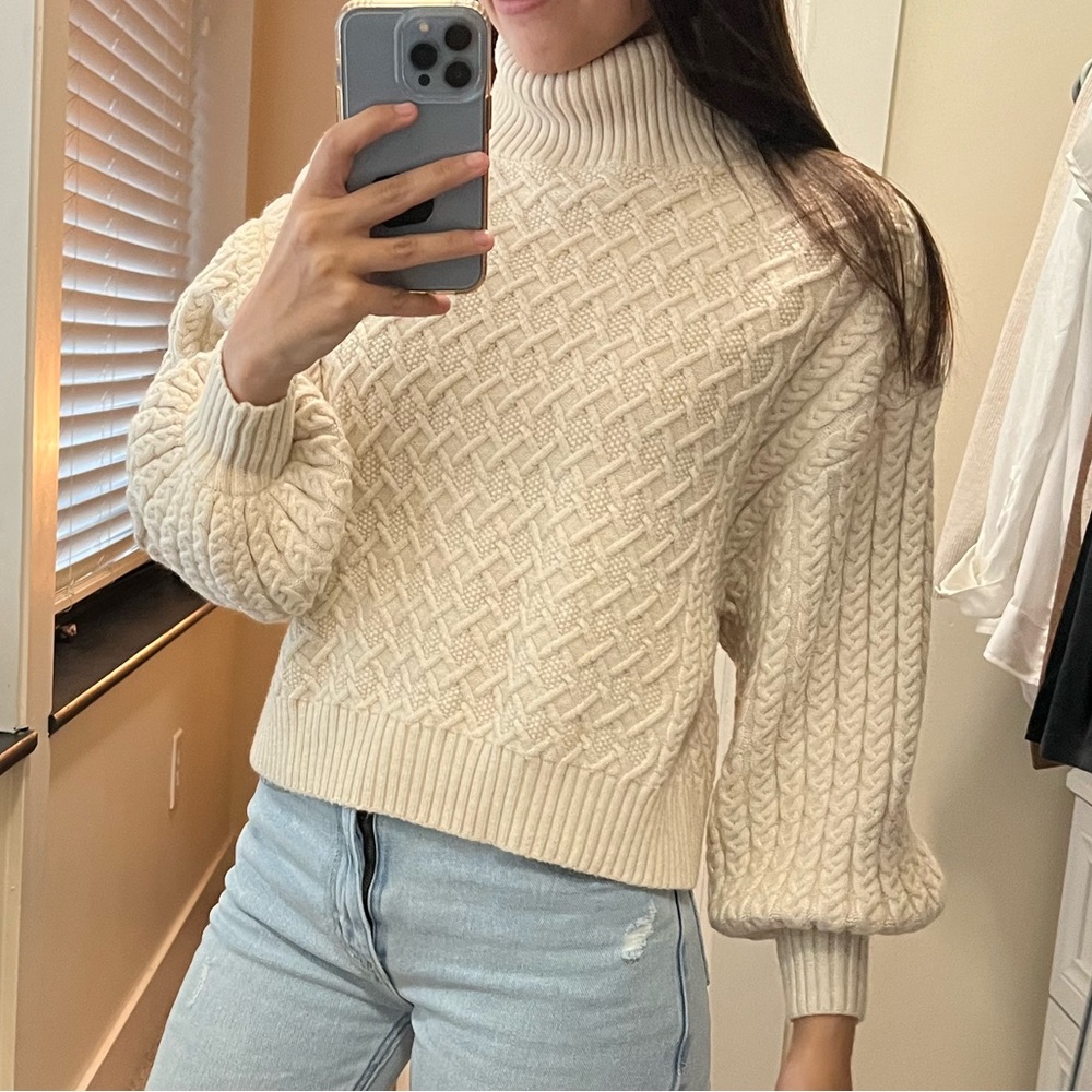 Cream turtle neck sweater